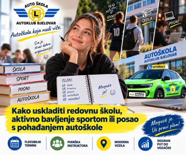Kako uskladiti redovnu školu, aktivno bavljenje sportom ili posao s pohađanjem autoškole
